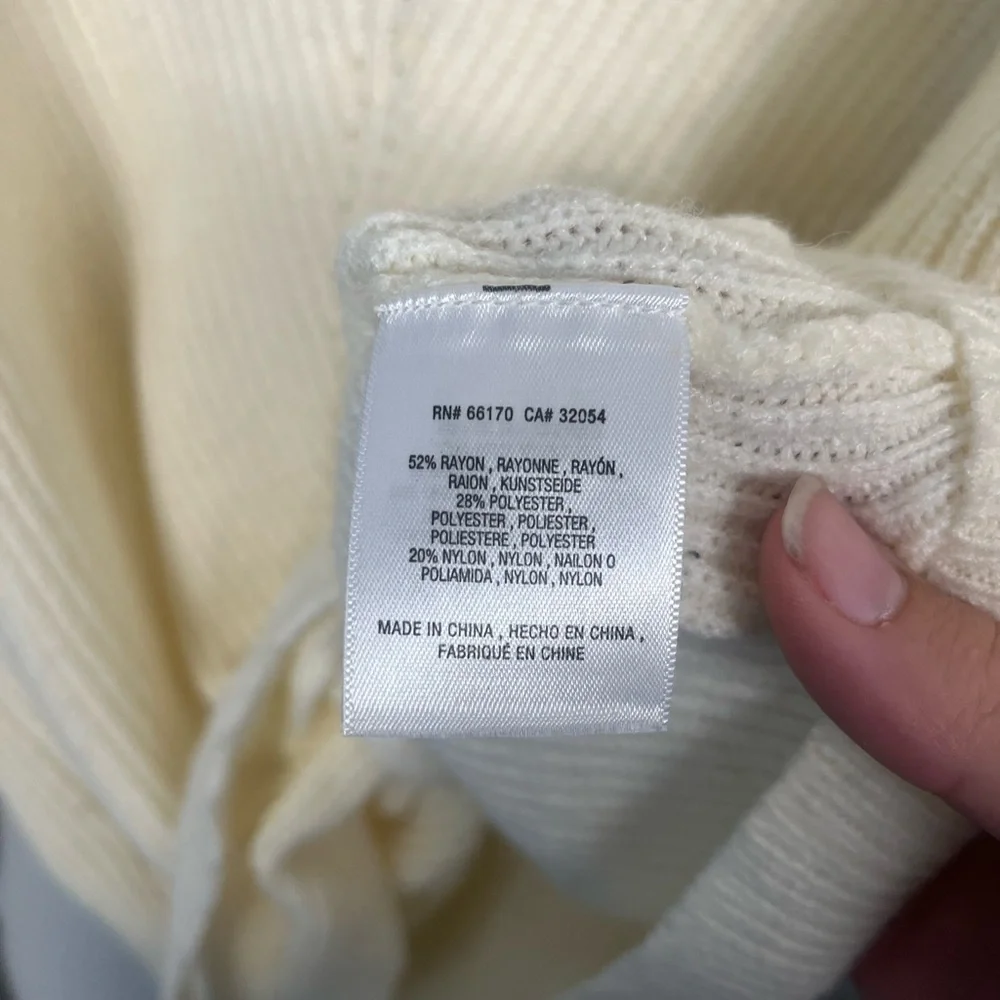 Moth for Anthropologie Freeport ribbed tie sweater in cream size small - Picture 6 of 9